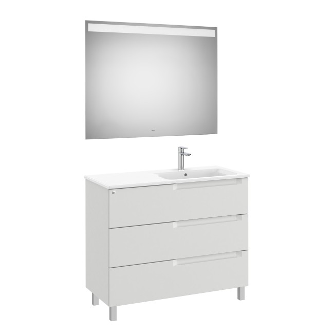 Aleyda Pack 3 Tiroirs Lavabo À Droite 1000 Mm Gris Pierre Mat - ROCA A851846514 