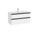 The Gap Unik 2 Tiroirs Lavabo Slim Centré 1000 Mm Blanc Mat/Poignées Noires - ROCA A851852509
