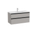 The Gap Unik 2 Tiroirs Lavabo Slim Centré 1000 Mm Gris Moyen Mat/Poignées Noires - ROCA A851852547