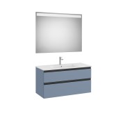 The Gap Pack 2 Tiroirs (Unik+Miroir) 1000 Mm Centré Bleu Mat/ Poignées Noires - ROCA A851854548 