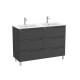 Aleyda Unik 6 Tiroirs 1200 Mm Noir Mat - ROCA A851888523