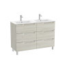 Aleyda Unik 6 Tiroirs 1200 Mm Bois Blanchi - ROCA A851888525