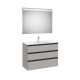 The Gap Pack 3T (Unik+Miroir) 1000 Mm Centré Gris Moyen Mat/Poignées Noires - ROCA A851855547