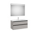The Gap Pack 2T (Unik+Miroir) 1000 Mm Centré Gris Moyen Mat/Poignées Noires - ROCA A851854547