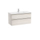 The Gap Unik 2T Lavabo Slim Centré 1000 Mm Frêne Nordic/Poignées Nickel Mat - ROCA A851852434