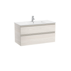 The Gap Unik 2T Lavabo Slim Centré 1000 Mm Frêne Nordic/Poignées Nickel Mat - ROCA A851852434 