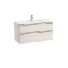 The Gap Unik 2T Lavabo Slim Centré 1000 Mm Frêne Nordic/Poignées Nickel Mat - ROCA A851852434