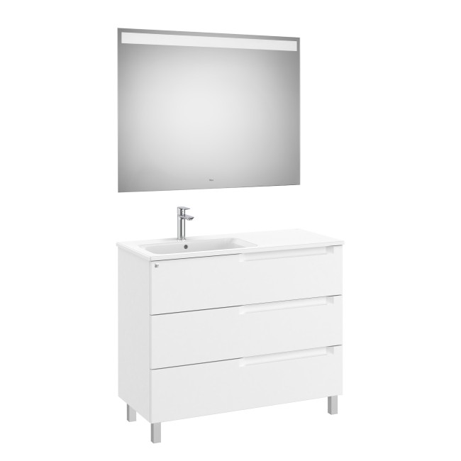 Aleyda Pack 3 Tiroirs Lavabo À Gauche 1000 Mm Blanc Mat - ROCA A851848509 