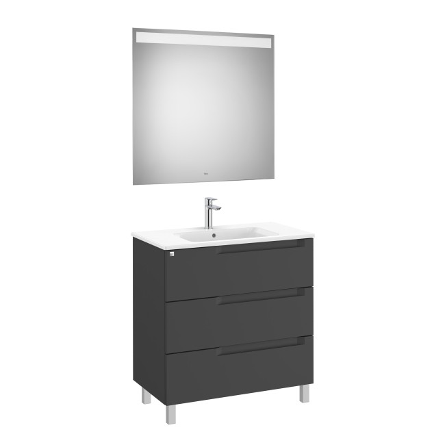 Aleyda Pack 3 Tiroirs 800 Mm Noir Mat - ROCA A851844523 