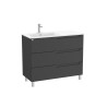 Aleyda Unik 3 Tiroirs Lavabo À Gauche 1000 Mm Noir Mat - ROCA A851828523 