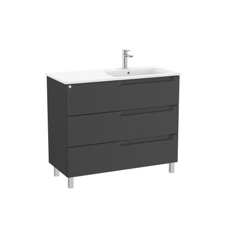 Aleyda Unik 3 Tiroirs Lavabo À Droite 1000 Mm Noir Mat - ROCA A851826523 