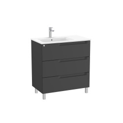 Aleyda Unik 3 Tiroirs Lavabo À Gauche 800 Mm Noir Mat - ROCA A851825523 