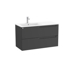 Aleyda Unik 2 Tiroirs Lavabo À Gauche 1000 Mm Noir Mat - ROCA A851820523 