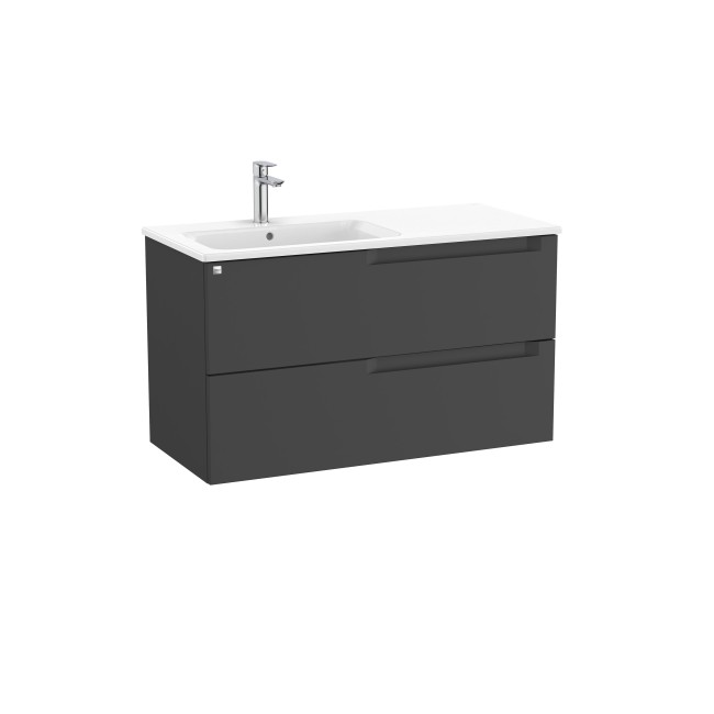 Aleyda Unik 2 Tiroirs Lavabo À Gauche 1000 Mm Noir Mat - ROCA A851820523 