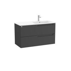 Aleyda Unik 2 Tiroirs Lavabo À Droite 1000 Mm Noir Mat - ROCA A851818523 