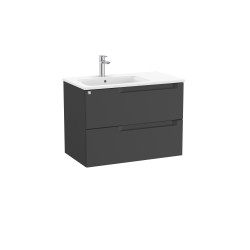 Aleyda Unik 2 Tiroirs Lavabo À Gauche 800 Mm Noir Mat - ROCA A851817523 