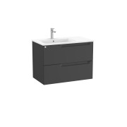Aleyda Unik 2 Tiroirs Lavabo À Gauche 800 Mm Noir Mat - ROCA A851817523 