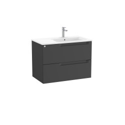 Aleyda Unik 2 Tiroirs Lavabo À Droite 800 Mm Noir Mat - ROCA A851815523 