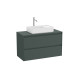 Ona Meuble 2 Tiroirs Pr Lavabo Centré + Plan 1000Mm Vert Mat-Roca A851730513