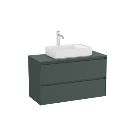 Ona Meuble 2 Tiroirs Pr Lavabo Centré + Plan 1000Mm Vert Mat-Roca A851730513 