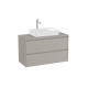 Ona Meuble 2 Tiroirs Pr Lavabo Centré + Plan 1000Mm Gris Mat-Roca A851730510