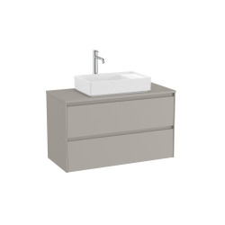 Ona Meuble 2 Tiroirs Pr Lavabo Centré + Plan 1000Mm Gris Mat-Roca A851730510 