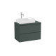 Ona Meuble 2 Tiroirs Pr Lavabo Gauche + Plan 800Mm Vert Mat-Roca A851729513