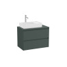 Ona Meuble 2 Tiroirs Pr Lavabo Gauche + Plan 800Mm Vert Mat-Roca A851729513 