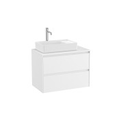 Ona Meuble 2 Tiroirs Pr Lavabo Gauche + Plan 800Mm Blanc Mat-Roca A851729509 