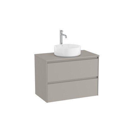 Ona Meuble 2 Tiroirs Pr Lavabo Centré + Plan 800Mm Gris Mat-Roca A851728510 