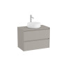 Ona Meuble 2 Tiroirs Pr Lavabo Centré + Plan 800Mm Gris Mat-Roca A851728510 