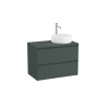 Ona Meuble 2 Tiroirs Pr Lavabo Droite + Plan 800Mm Vert Mat-Roca A851727513 