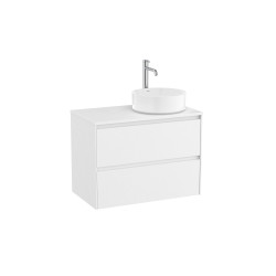 Ona Meuble 2 Tiroirs Pr Lavabo Droite + Plan 800Mm Blanc Mat-Roca A851727509 