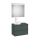 Ona Pack Meuble 2T+Plan Pr Lav Gche+Miroir 800 Vert Mat-Roca A851717513