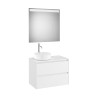 Ona Pack Meuble 2T + Plan Pr Lav Gche +Miroir 800 Blanc Mat-Roca A851717509 