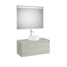 Ona Pack Meuble 1T+Plan Pr Lav Centré+Miroir 1000 Chêne Bl-Roca A851714512