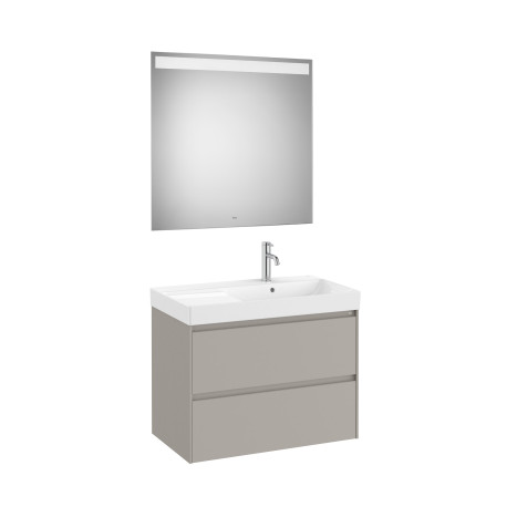 Ona Pack 2 Tiroirs 800Mm Lavabo Droite Gris Mat-Roca A851706510 