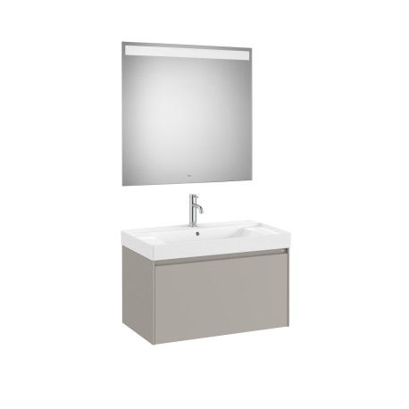 Ona Pack 1 Tiroir 800Mm Lavabo Centré Gris Mat-Roca A851701510 