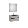 The Gap Pack Compact 2T (Unik+Miroir) 800Mm Gris Moyen Mat/Poignées Noires - ROCA A851528547