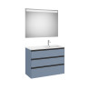 The Gap Pack 3T Lavabo À Droite (Unik+Miroir) 1000Mm Bleu Mat/ Poignées Noires - ROCA A851523548