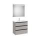 The Gap Pack 3 Tiroirs (Unik+Miroir) 800Mm Gris Moyen Mat/Poignées Noires - ROCA A851519547