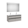 The Gap Pack 4 Tiroirs (Unik+Miroir) 1200Mm Gris Moyen Mat/Poignées Noires - ROCA A851516547