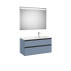 The Gap Pack 2T Lavabo À Droite (Unik+Miroir) 1000Mm Bleu Mat/ Poignées Noires - ROCA A851515548