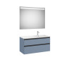 The Gap Pack 2T Lavabo À Droite (Unik+Miroir) 1000Mm Bleu Mat/ Poignées Noires - ROCA A851515548