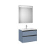 The Gap Pack 2 Tiroirs (Unik+Miroir) 700Mm Bleu Mat/ Poignées Noires - ROCA A851510548