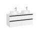 The Gap Meuble 4T Pour 2 Vasques À Poser 1200 Mm Blanc Mat/Poignées Noires - ROCA A851506509