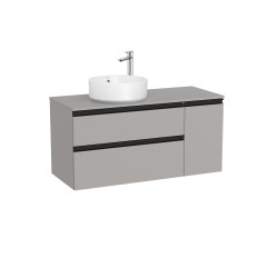 The Gap Pour Lavabo À Gauche 1100 Mm Gris Moyen Mat/Poignées Noires - ROCA A851505547 