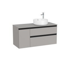 The Gap Pour Lavabo À Droite 1100 Mm Gris Moyen Mat/Poignées Noires - ROCA A851504547 