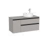 The Gap Pour Lavabo À Droite 1100 Mm Gris Moyen Mat/Poignées Noires - ROCA A851504547