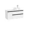 The Gap Pour Lavabo À Droite 1100 Mm Blanc Mat/Poignées Noires - ROCA A851504509 